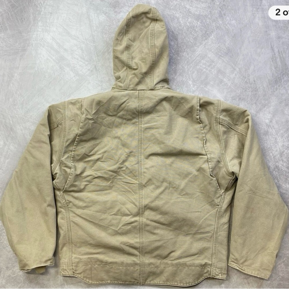 Carhartt J141 266 Jacket Full Zip Hooded Sherpa Lining Zipper Pocket Size Large - Picture 2 of 9
